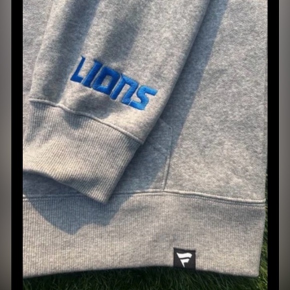Men’s M-4X Detroit Lions Fanatics Legacy Fleece Pullover Hoodie Heather Gray - Picture 3 of 5